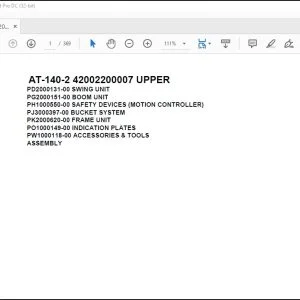 Tadano Crane AT-140-2 42002200007 UPPER Parts Catalog Manual - PDF DOWNLOAD