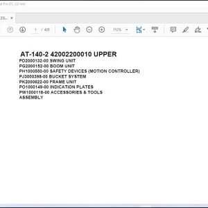 Tadano Crane AT-140-2 42002200010 UPPER Parts Catalog Manual - PDF DOWNLOAD
