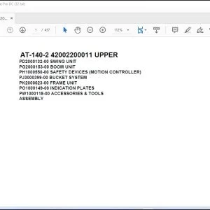 Tadano Crane AT-140-2 42002200011 UPPER Parts Catalog Manual - PDF DOWNLOAD