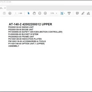 Tadano Crane AT-140-2 42002200012 UPPER Parts Catalog Manual - PDF DOWNLOAD