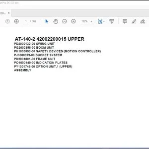 Tadano Crane AT-140-2 42002200015 UPPER Parts Catalog Manual - PDF DOWNLOAD