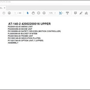 Tadano Crane AT-140-2 42002200016 UPPER Parts Catalog Manual - PDF DOWNLOAD