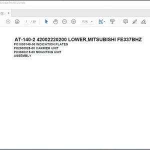 Tadano Crane AT-140-2 42002220200 LOWER MITSUBISHI FE337BHZ Parts Catalog Manual - PDF DOWNLOAD