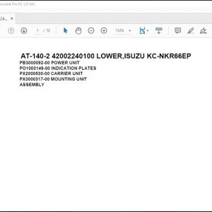 Tadano Crane AT-140-2 42002240100 LOWER,ISUZU KC-NKR66EP Parts Catalog Manual - PDF DOWNLOAD