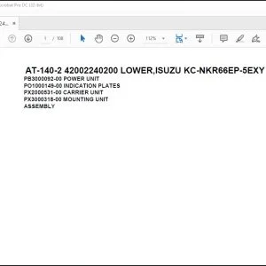 Tadano Crane AT-140-2 42002240200 LOWER,ISUZU KC-NKR66EP-5EXY Parts Catalog Manual - PDF DOWNLOAD