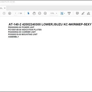 Tadano Crane AT-140-2 42002240300 LOWER ISUZU KC-NKR66EP-5EXY Parts Catalog Manual - PDF DOWNLOAD