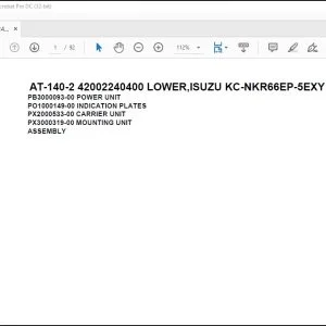 Tadano Crane  AT-140-2 42002240400 LOWER ISUZU KC-NKR66EP-5EXY Parts Catalog Manual - PDF DOWNLOAD