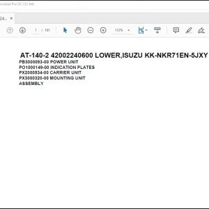 Tadano Crane AT-140-2 42002240600 LOWER,ISUZU KK-NKR71EN-5JXY Parts Catalog Manual - PDF DOWNLOAD