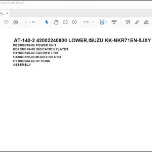Tadano Crane AT-140-2 42002240800 LOWER,ISUZU KK-NKR71EN-5JXY Parts Catalog Manual - PDF DOWNLOAD