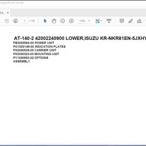 Tadano Crane AT-140-2 42002240900 LOWER,ISUZU KR-NKR81EN-5JXHY Parts Catalog Manual - PDF DOWNLOAD