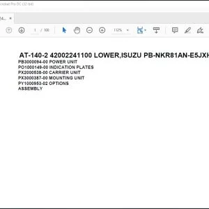 Tadano Crane AT-140-2 42002241100 LOWER,ISUZU PB-NKR81AN-E5JXHY Parts Catalog Manual - PDF DOWNLOAD