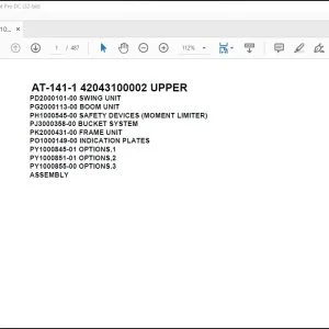 Tadano Crane AT-141-1 42043100002 UPPER Spare Parts Catalog Manual - PDF DOWNLOAD