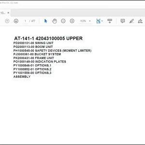 Tadano Crane AT-141-1 42043100005 UPPER Spare Parts Catalog Manual - PDF DOWNLOAD