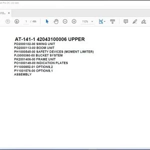Tadano Crane AT 141 1 42043100006 UPPER Spare Parts Catalog Manual - PDF DOWNLOAD