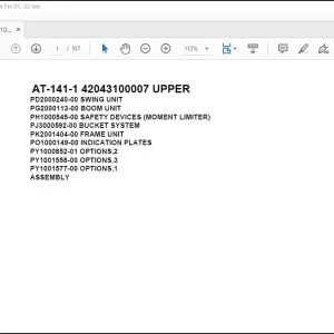 Tadano Crane AT 141 1 42043100007 UPPER Spare Parts Catalog Manual - PDF DOWNLOAD