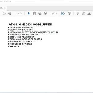 Tadano Crane AT-141-1 42043100014 UPPER Spare Parts Catalog Manual - PDF DOWNLOAD