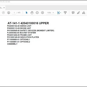 Tadano Crane AT 141 1 42043100016 UPPER Spare Parts Catalog Manual - PDF DOWNLOAD