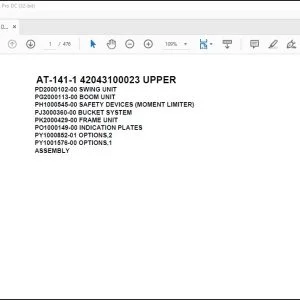 Tadano Crane AT-141-1 42043100023 UPPER Spare Parts Catalog Manual - PDF DOWNLOAD