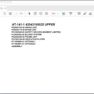 Tadano Crane AT-141-1 42043100025 UPPER Spare Parts Catalog Manual - PDF DOWNLOAD