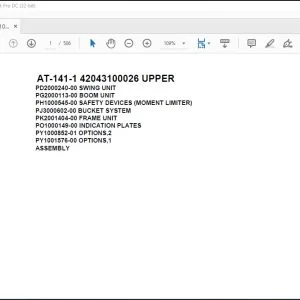 Tadano Crane AT-141-1 42043100026 UPPER Spare Parts Catalog Manual - PDF DOWNLOAD