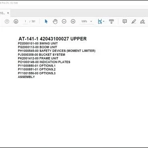 Tadano Crane AT-141-1 42043100027 UPPER Spare Parts Catalog Manual - PDF DOWNLOAD