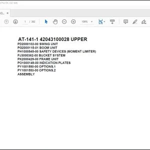 Tadano Crane AT-141-1 42043100028 UPPER Spare Parts Manual - PDF DOWNLOAD