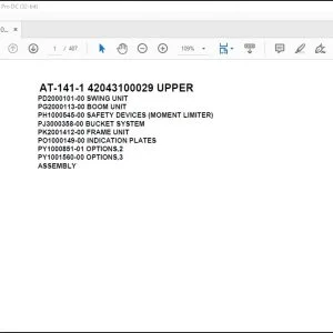 Tadano Crane AT-141-1 42043100029 UPPER Spare Parts Manual - PDF DOWNLOAD