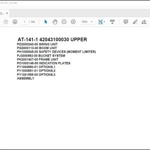 Tadano Crane AT-141-1 42043100030 UPPER Spare Parts Catalog Manual - PDF DOWNLOAD