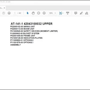 Tadano Crane AT-141-1 42043100032 UPPER Spare Parts Manual - PDF DOWNLOAD