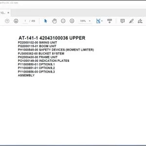 Tadano Crane AT-141-1 42043100036 UPPER Spare Parts Manual  - PDF DOWNLOAD
