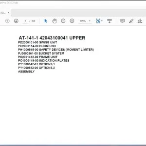 Tadano Crane AT-141-1 42043100041 UPPER Spare Parts Manual - PDF DOWNLOAD