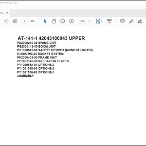 Tadano Crane AT-141-1 42043100043 UPPER Spare Parts Catalog Manual - PDF DOWNLOAD