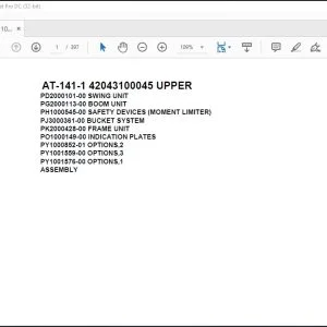 Tadano Crane AT-141-1 42043100045 UPPER Spare Parts Manual -  PDF DOWNLOAD