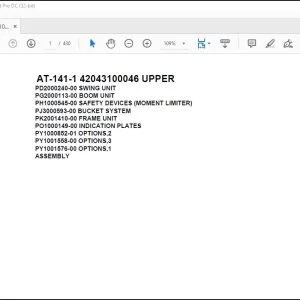 Tadano Crane AT-141-1 42043100046 UPPER Spare Parts Manual - PDF DOWNLOAD