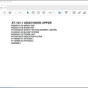 Tadano Crane AT-141-1 42043100050 UPPER Spare Parts Manual - PDF DOWNLOAD