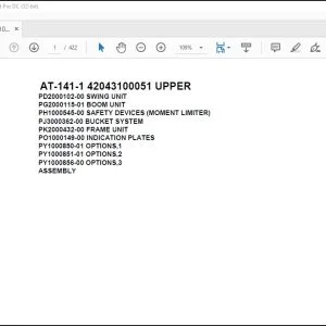 Tadano Crane AT-141-1 42043100051 UPPER Spare Parts Manual - PDF DOWNLOAD