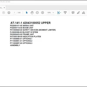Tadano Crane AT-141-1 42043100052 UPPER Spare Parts Manual - PDF DOWNLOAD