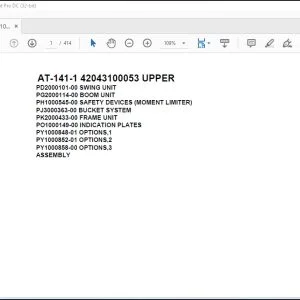 Tadano Crane AT-141-1 42043100053 UPPER Spare Parts Manual - PDF DOWNLOAD