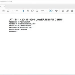 Tadano Crane AT-141-1 42043110200 LOWER,NISSAN CSH40 Spare Parts Catalog Manual - PDF DOWNLOAD