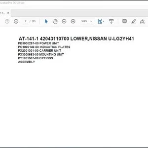 Tadano Crane AT-141-1 42043110700 LOWER,NISSAN U-LG2YH41 Spare Parts Catalog Manual - PDF DOWNLOAD
