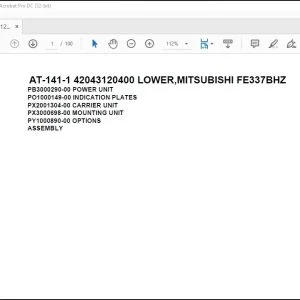 Tadano Crane AT-141-1 42043120400 LOWER,MITSUBISHI FE337BHZ Spare Parts Catalog Manual - PDF DOWNL