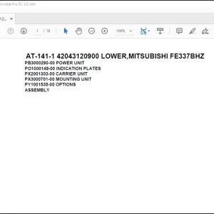 Tadano Crane AT-141-1 42043120900 LOWER,MITSUBISHI FE337BHZ Spare Parts Catalog Manual - PDF DOWNLOAD