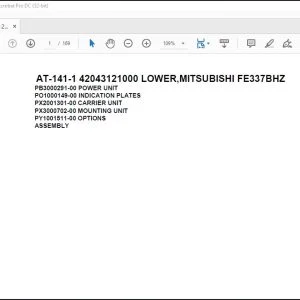 Tadano Crane AT-141-1 42043121000 LOWER,MITSUBISHI FE337BHZ Spare Parts Catalog Manual - PDF DOWNLOAD