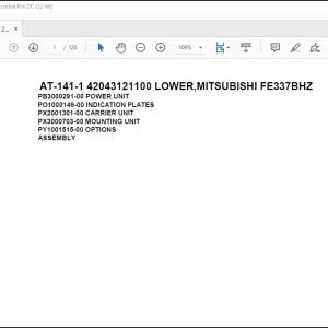 Tadano Crane AT-141-1 42043121100 LOWER MITSUBISHI FE337BHZ Spare Parts Catalog Manual  - PDF DOWNLOAD