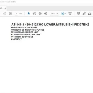 Tadano Crane AT-141-1 42043121300 LOWER,MITSUBISHI FE337BHZ Spare Parts Catalog Manual - PDF DOWNLOAD