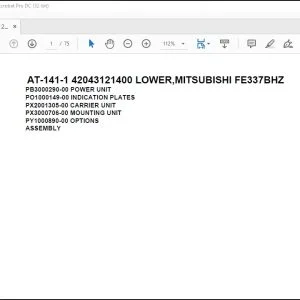Tadano Crane AT-141-1 42043121400 LOWER,MITSUBISHI FE337BHZ Spare Parts Catalog Manual - PDF DOWNLOAD