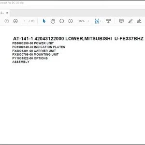Tadano Crane AT-141-1 42043122000 LOWER MITSUBISHI U-FE337BHZSpare Parts Catalog Manual - PDF DOWNLOAD