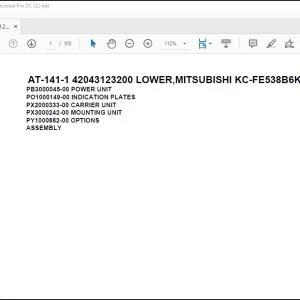 Tadano Crane AT-141-1 42043123200 LOWER,MITSUBISHI KC-FE538B6K Spare Parts Catalog Manual - PDF DOWNLOAD