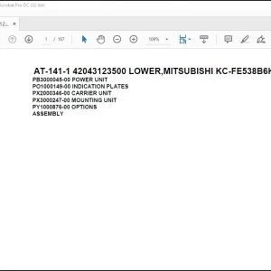 Tadano Crane AT-141-1 42043123500 LOWER,MITSUBISHI KC-FE538B6K Spare Parts Catalog Manual - PDF DOWNLOAD