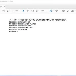 Tadano Crane AT-141-1 42043130100 LOWER HINO U-FD3WEAA Parts Catalog Manual - PDF DOWNLOAD